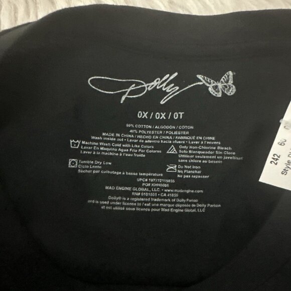 Dolly Parton womens black tee NWT short sleeve 0X - Picture 5 of 8